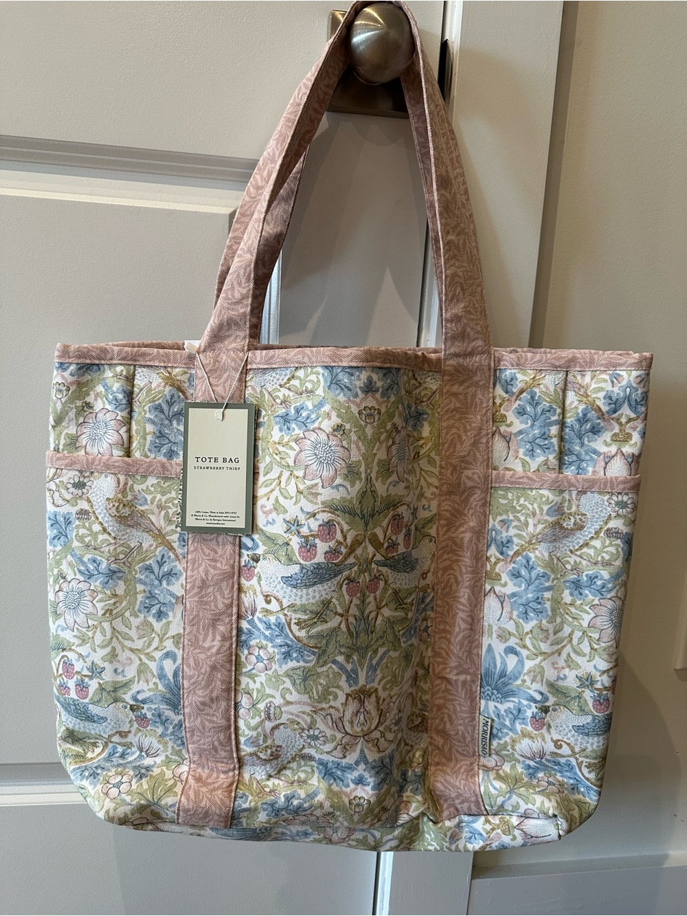 Morris & Co. William Morris Canvas Tote Bag Strawberry Thief